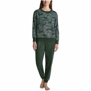Splendid Womens XL Green Camouflage Long Sleeve Elastic Waist Loungewear Pajamas